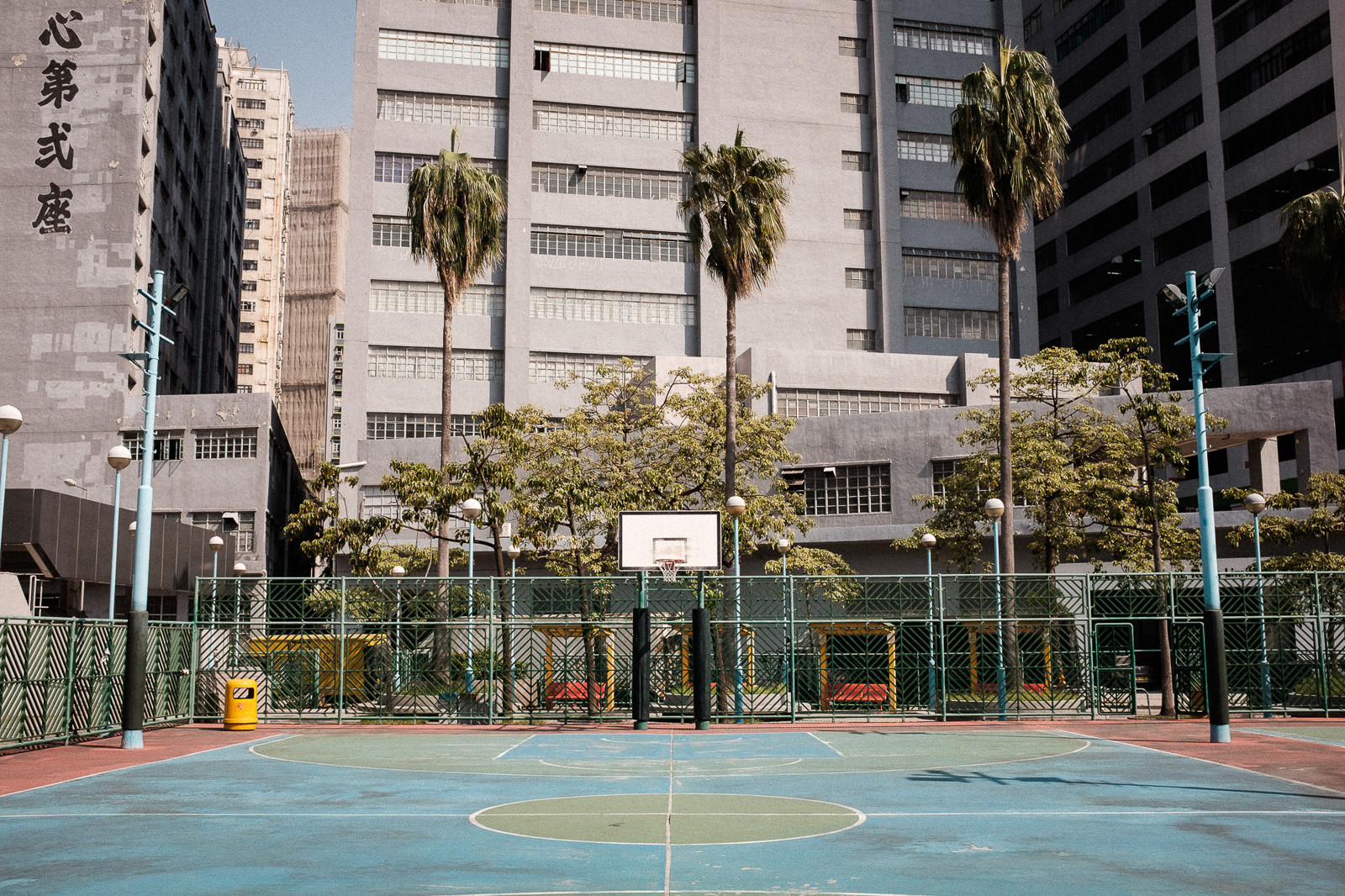 colorful basketball court in tsuen wan hong kong