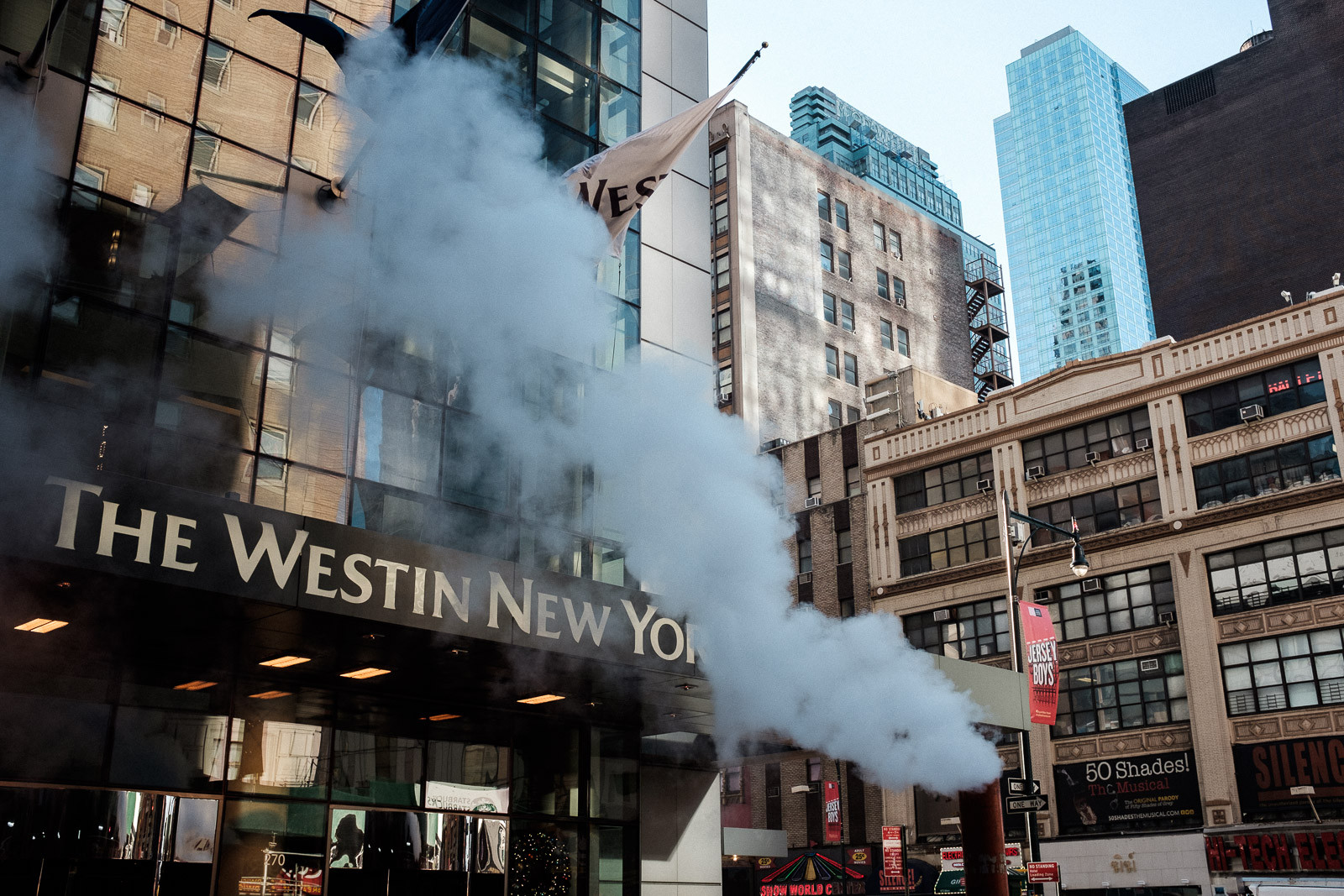the westin new york grand central with steam from sewers